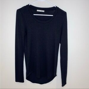 Aritzia Wilfred Free Diapason Long Sleeve‎ Scoop Neck T-Shirt Black Size M